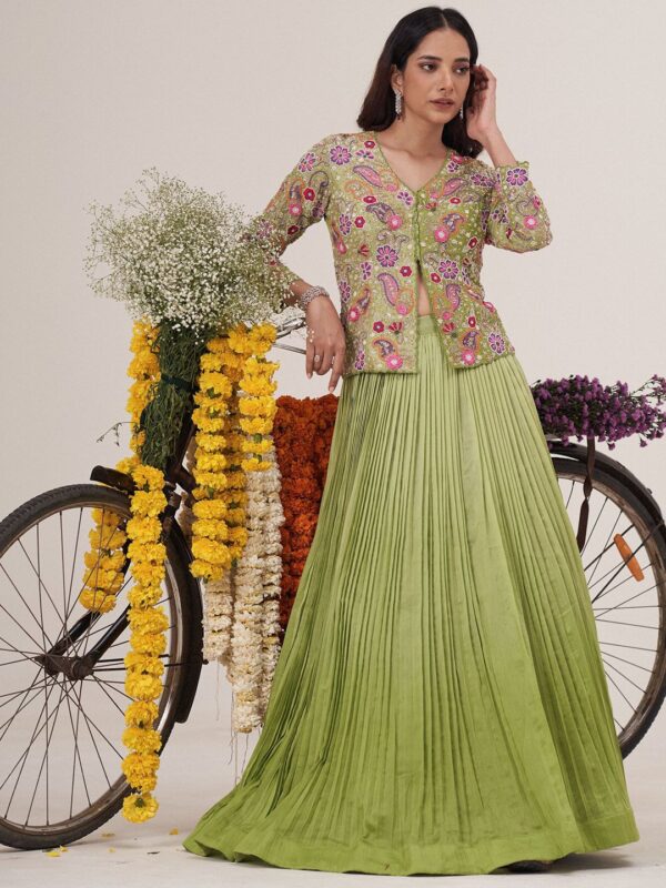 Embroidered Thread Work Ready to Wear Lehenga Choli - Image 2