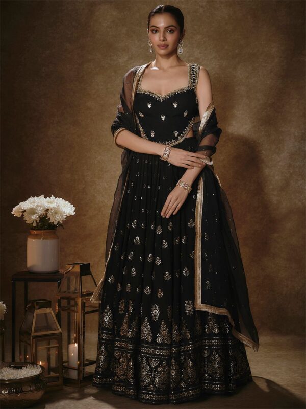 Renee Label Women Embroidered Sequinned Ready to Wear Lehenga & Blouse With Dupatta