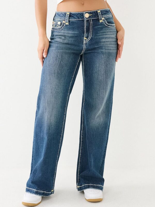 True Religion Women Super T Bobbi Flared High-Rise Heavy Fade Stretchable Jeans - Image 3