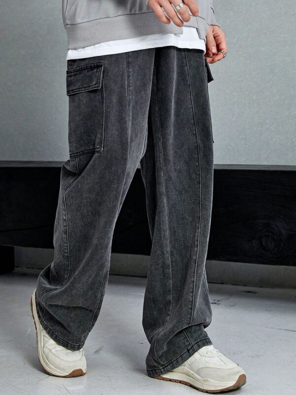 Men Low-Rise Stretchable Cargo Jeans - Image 3