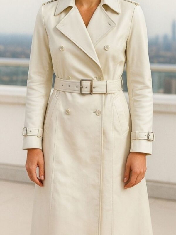Devoted Women Lapel Collar Solid Leather Jacket - Image 3