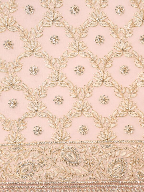 Floral Embroidered Net Saree - Image 4