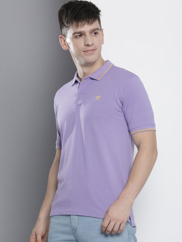 Men Solid Polo Collar T-shirt - Image 3