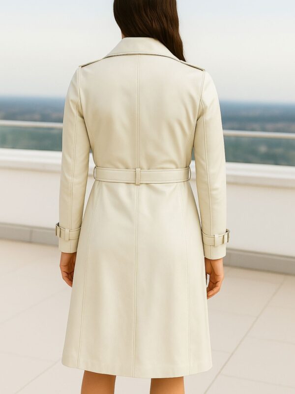 Devoted Women Lapel Collar Solid Leather Jacket - Image 2