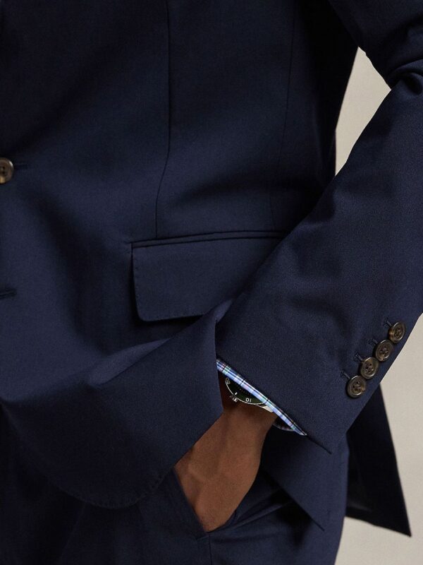 Men Solid Twill Single Breasted Blazer - Image 2