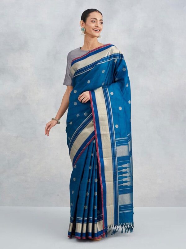 Women Woven Design Zari Silk Blend Saree - Image 2