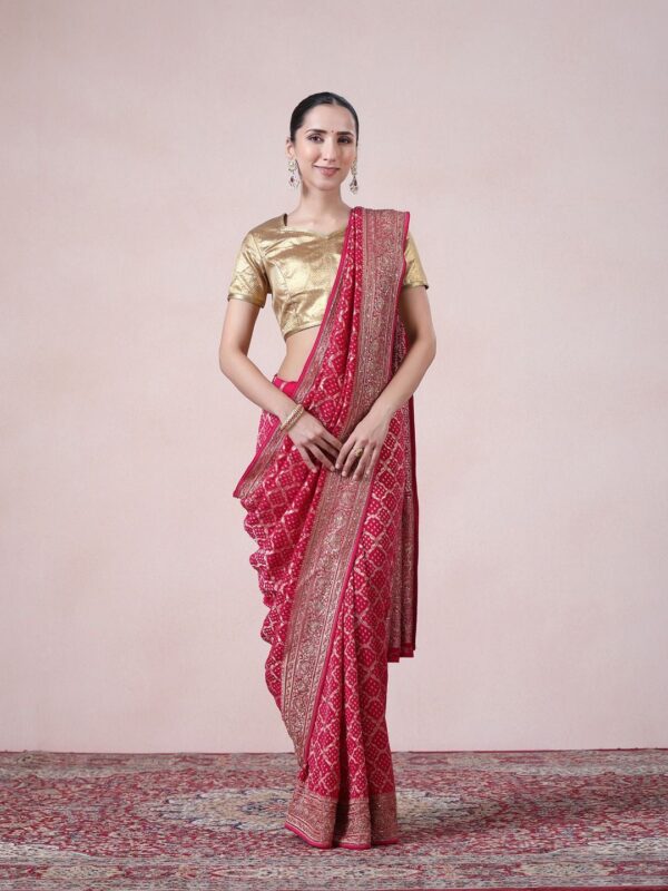 Twamev Woven Design Sequinned Pure Georgette Saree