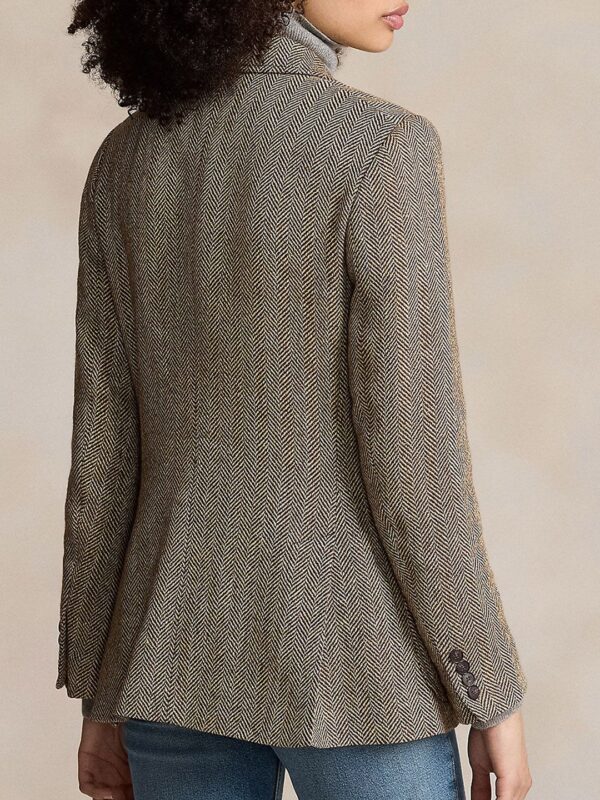 Polo Ralph Lauren Herringbone Textured Notched Lapel Collar Single Breasted Casual Blazer - Image 3