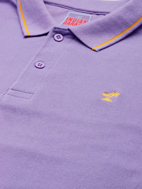 Men Solid Polo Collar T-shirt - Image 2
