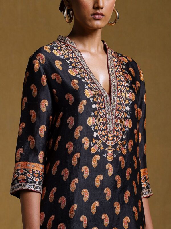 Ritu Kumar Women Ethnic Motifs Regular Pure Silk Kurta with Trousers & With Dupatta - Image 2